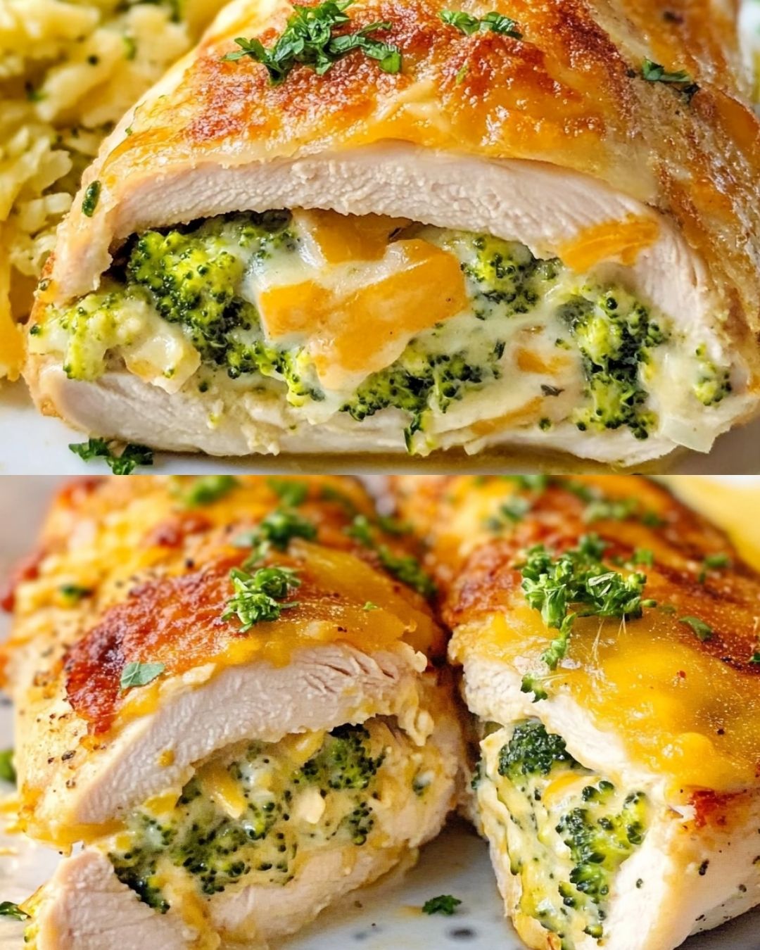Brokkoli-Cheddar gefülltes Hähnchen - Leckere Rezepte