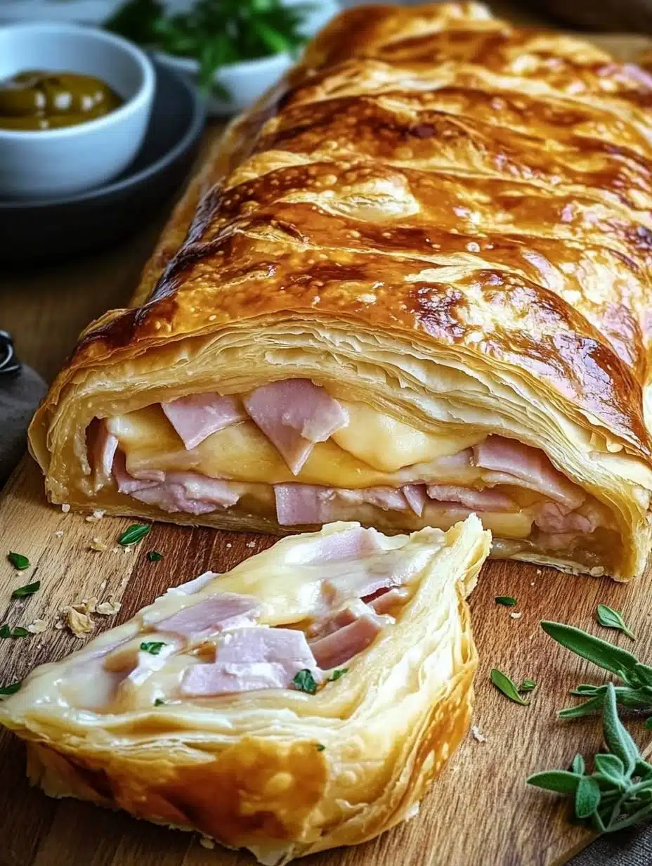 Blätterteig Strudel mit Schinken und Käse - Leckere Rezepte